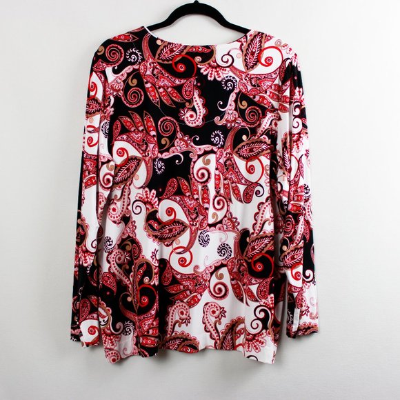 Chico’s Spicy Red Paisley Layering Tee - Picture 14 of 14